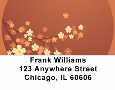 Oriental Inspired Cherry Branch Address Labels | LBZFLO-59