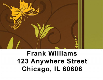 Fall Filigree Stripes Address Labels | LBZGEP-13