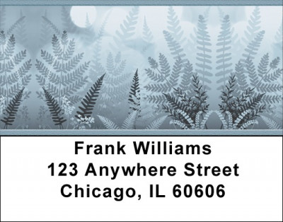 Blue Ferns Address Labels | LBZNAT-41