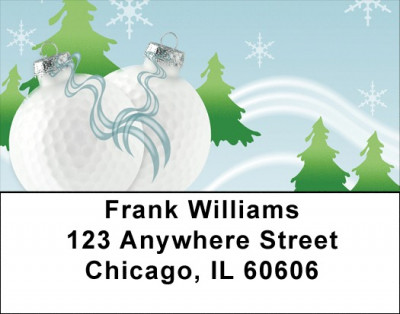 Golf Christmas Ornaments Address Labels | LBZSPO-69