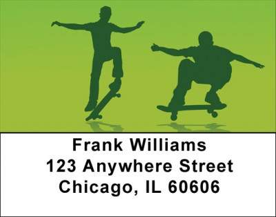 Skateboards Going Green Address Labels | LBZSPO-80