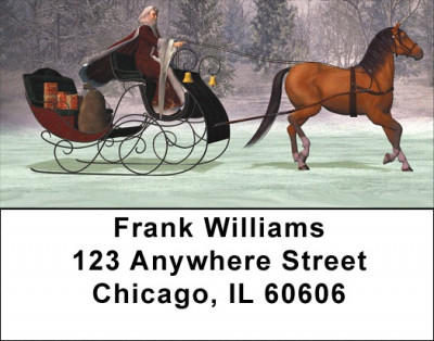 Vintage Christmas Sleigh Ride Address Labels | LBZXMS-34