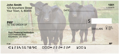 Black Angus Cattle Personal Checks | QBB-08