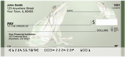 Green Frog Pencil And Watercolor Personal Checks | QBC-53