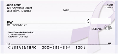 Lavender Ribbon Personal Checks | QBE-46
