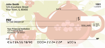 Red Retro Teapot Personal Checks | QBH-38