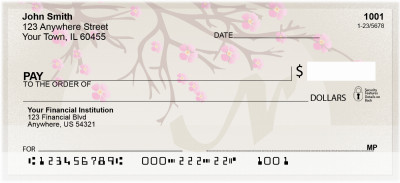Cherry Blossom Serenity - N Monogram Checks | QBJ-72