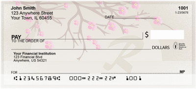 Cherry Blossom Serenity - R Monogram Checks | QBJ-76