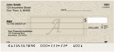 Golden Carved Monogram - A Personal Checks | QBK-12