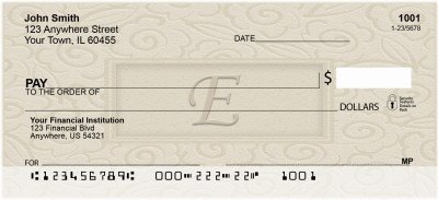 Golden Carved Monogram - E Personal Checks | QBK-16