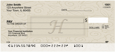 Golden Carved Monogram - H Personal Checks | QBK-19