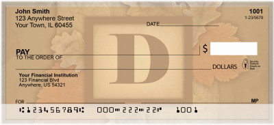 Nature In Vintage Monogram - D Personal Checks | QBK-58