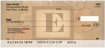Nature In Vintage Monogram - E Personal Checks | QBK-59