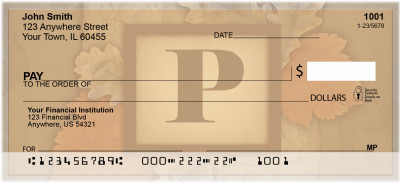 Nature In Vintage Monogram - P Personal Checks | QBK-70