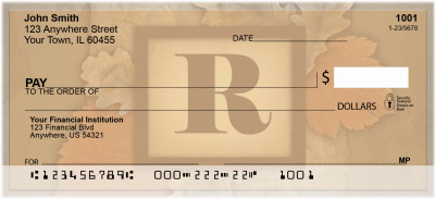 Nature In Vintage Monogram - R Personal Checks | QBK-72