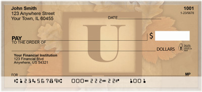 Nature In Vintage Monogram - U Personal Checks | QBK-75