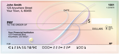 Rainbow Art Monogram - B Personal Checks | QBL-09