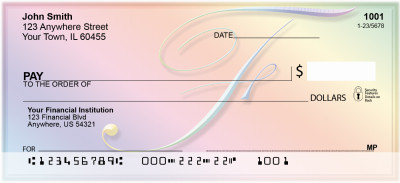 Rainbow Art Monogram - F Personal Checks | QBL-13