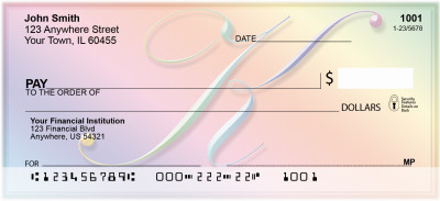 Rainbow Art Monogram - K Personal Checks | QBL-18
