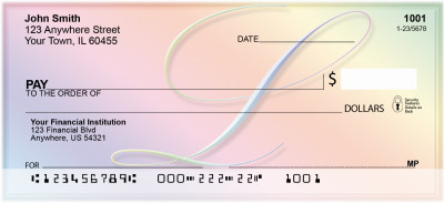 Rainbow Art Monogram - L Personal Checks | QBL-19