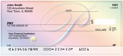 Rainbow Art Monogram - P Personal Checks | QBL-23