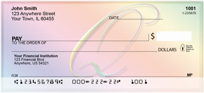 Rainbow Art Monogram - Q Personal Checks | QBL-24