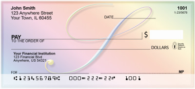 Rainbow Art Monogram - S Personal Checks | QBL-26