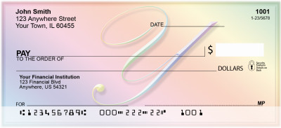Rainbow Art Monogram - Y Personal Checks | QBL-32