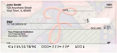 Shabby Chic Monograms - F Personal Checks | QBL-65