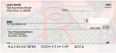 Shabby Chic Monograms - R Personal Checks | QBL-77