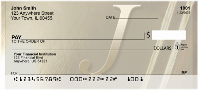 Solid Gold Monograms - J Personal Checks | QBL-95