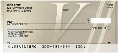 Solid Gold Monograms - V Personal Checks | QBM-08