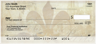 Old World Fleur de Lis Personal Checks | QBQ-85