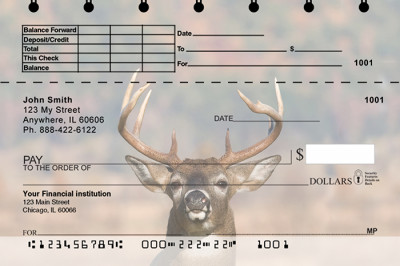 Big Horned Buck Deers Top Stub Personal Checks | TSANK-71