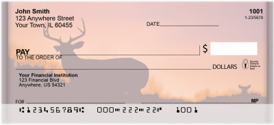 Deer Sunset Silhouettes Personal Checks | ZANK-29