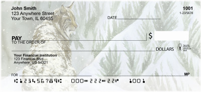 Big Cat In Winter Personal Checks | ZANK-67