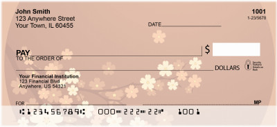 Oriental Inspired Cherry Branch Personal Checks | ZFLO-59