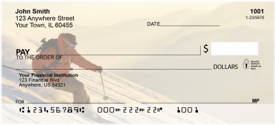 Skiing On A Golden Mountain Personal Checks | ZSPO-30