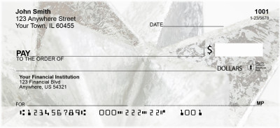 Christmas - Metalic Silver Stars Personal Checks | ZXMS-26