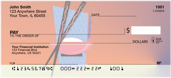 Colorful Asian Symbols Personal Checks | BBB-56
