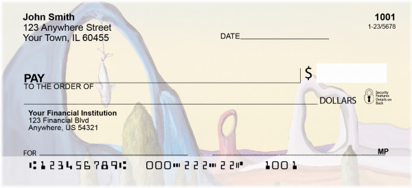 Dahli Inspired Surrealism Painting Personal Checks | BBB-70