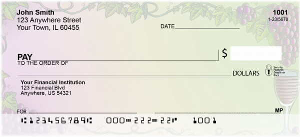 Fruit Of The Vine Wine Border Personal Checks | BBB-97