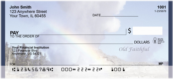 Old Faithful At Yellowstone Personal Checks | BBC-87