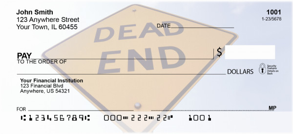 Dead End Satire Personal Checks | BBG-80