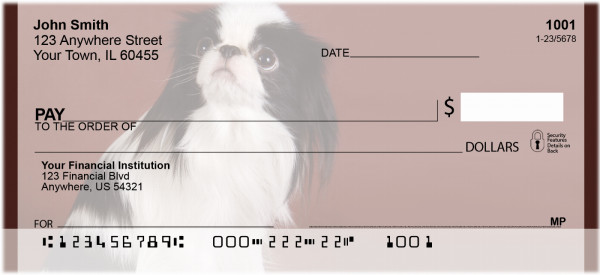 Black And White Japanese Chin Personal Checks | BBI-24