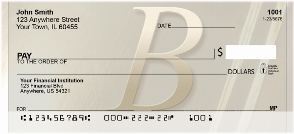 Golden Monogram B Personal Checks | BBI-40
