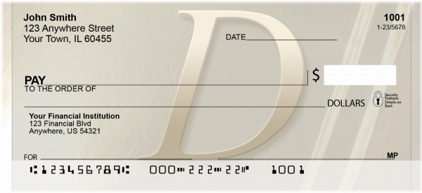 Golden Monogram D Personal Checks | BBI-42