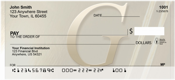 Golden Monogram G Personal Checks | BBI-45