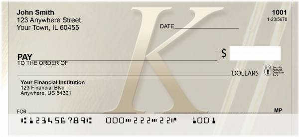 Golden Monogram K Personal Checks | BBI-49