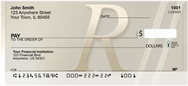 Golden Monogram R Personal Checks | BBI-56